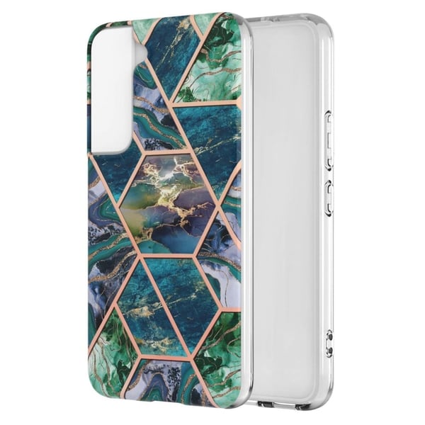 Marble Samsung Galaxy S22 Etui - Blå / Grønn