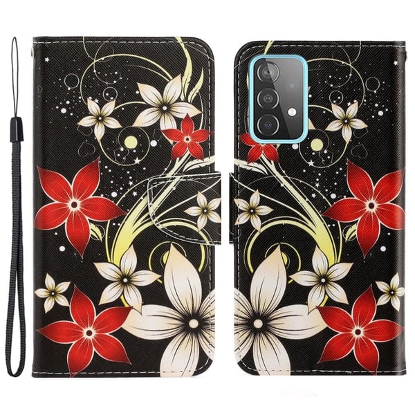 Wonderland Samsung Galaxy A53 5G Flippetui - Rød Blomst