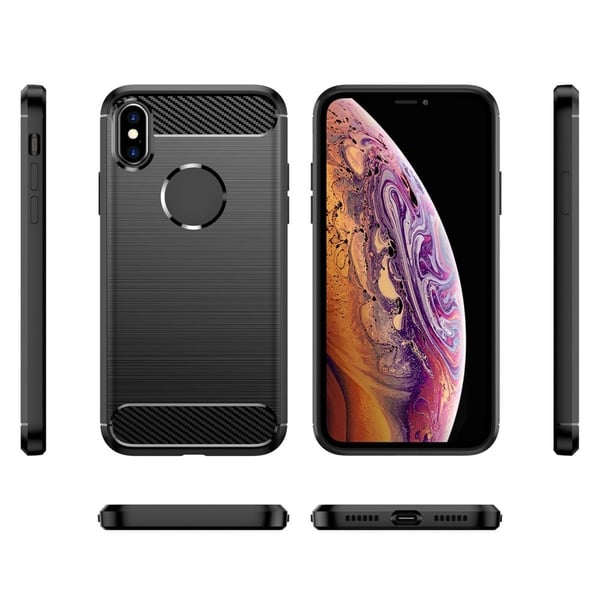 Carbon Flex Suojakotelo iPhone Xs Max - Musta