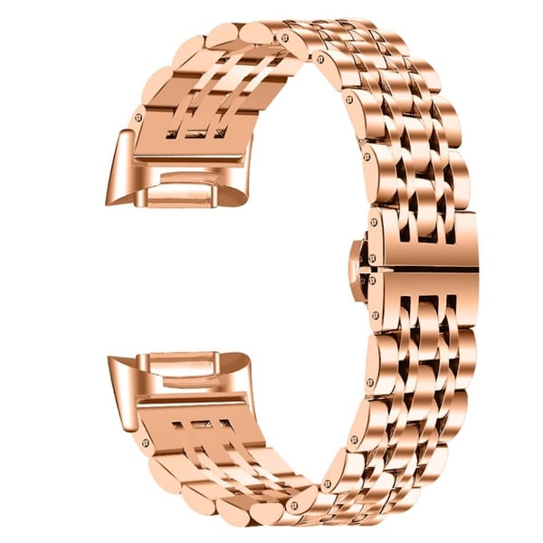 Fitbit Charge 5 7 perleklokkerem i rustfritt stål - Rose Gull