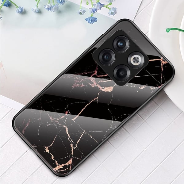 Fantasy Marble OnePlus Ace Pro / 10t Suojakuori - Gold Musta Marble