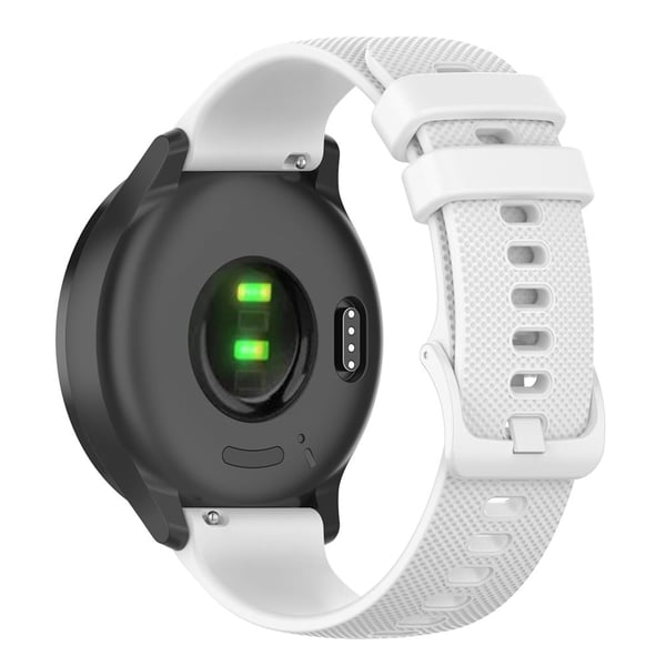 20 mm silikoneurrem med gitterstruktur til Garmin Watch - Hvid