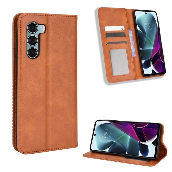 Bofink Vintage Motorola Moto G200 5G / Edge S30 Nahkakotelo - Ruskea