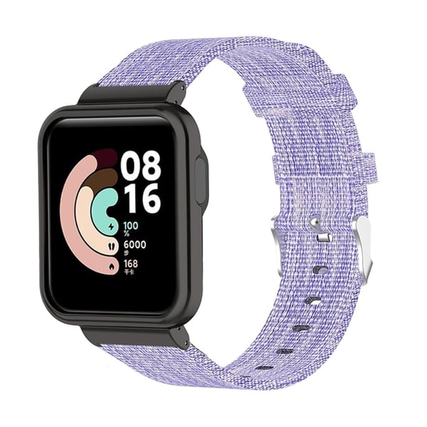 Xiaomi Mi Watch Lite / Redmi Watch nylon lerret klokkerem - Lyselilla