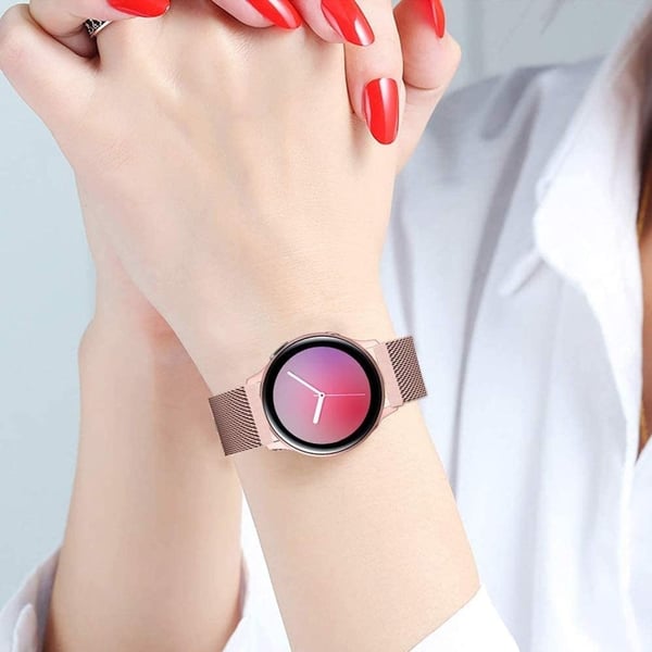 Kult milanesisk rustfritt stål Garmin Forerunner 645 Music / 245 Music - Rosa Rose