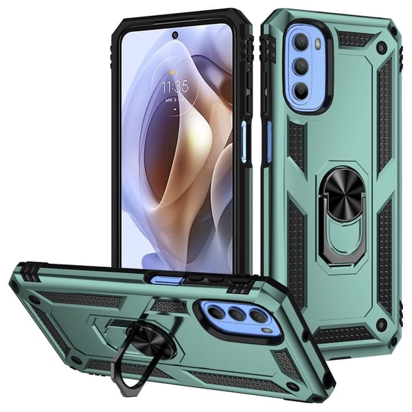 Ringbeskyttelsesetui Motorola Moto G41 / Moto G31 - Sortliggrøn