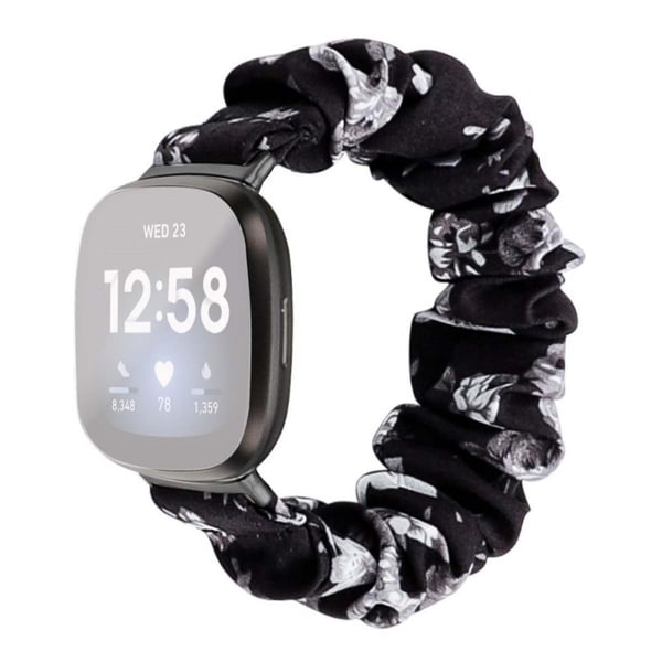 Fitbit Versa / Versa Lite joustava tyylikäs kangaskellon hihna - Harmaa Kukka