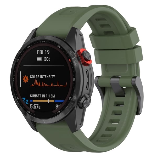 Silikoneurrem til Garmin- og Coros-ure - Mørkegrøn