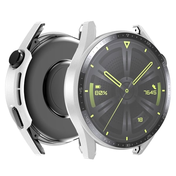 Huawei Watch GT 3 (46 mm) matt deksel + urskiveplate i herdet glass - Hvit