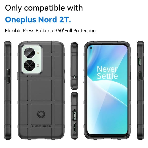 Rugged Shield OnePlus Nord 2T kotelot - Musta