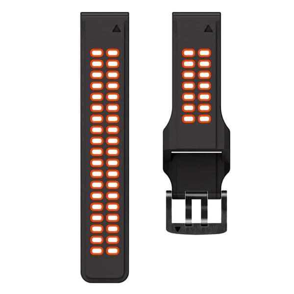 Garmin Fenix 7 / 6 / 5 silikone urrem - Sort / Rød