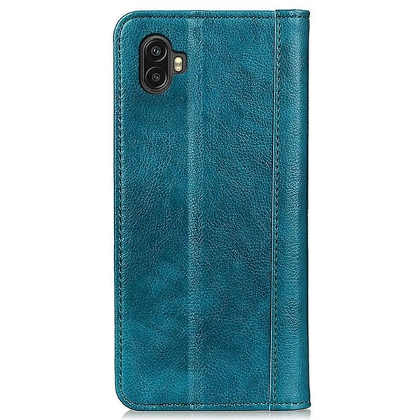 Ekte lærdeksel med magnetisk lukking for Samsung Galaxy Xcover 6 Pro - Grønn