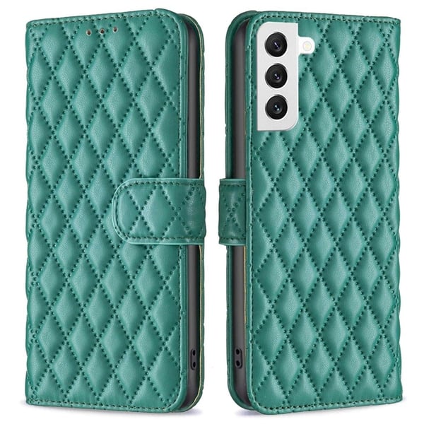Rombemønster, matt flip-deksel for Samsung Galaxy S22 - Grønn