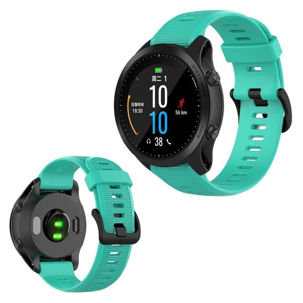 Garmin Forerunner 945 / Fenix 5 Plus / Approach S60 silikonarmbånd - Cyan Garmin Forerunner 945 / Fenix 5 Plus / Approach S60 silikonarmbånd - Cyan