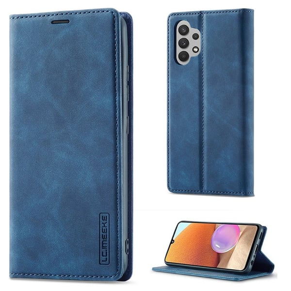 LC.Imeeke Samsung Galaxy A32 5G Læder Etui - Blå