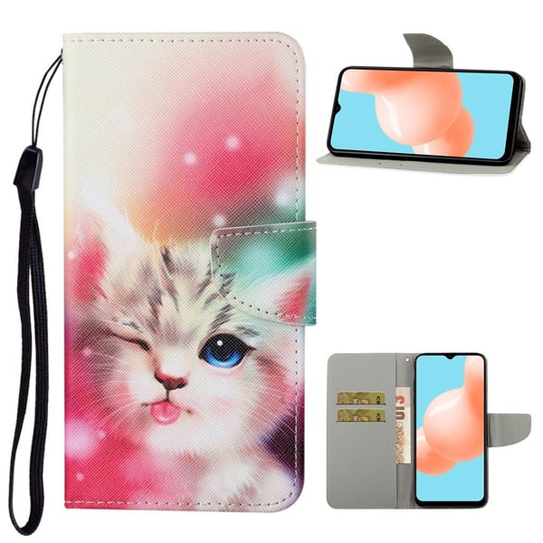 Wonderland Samsung Galaxy A12 5G flip kuoret - Söpö Kissa