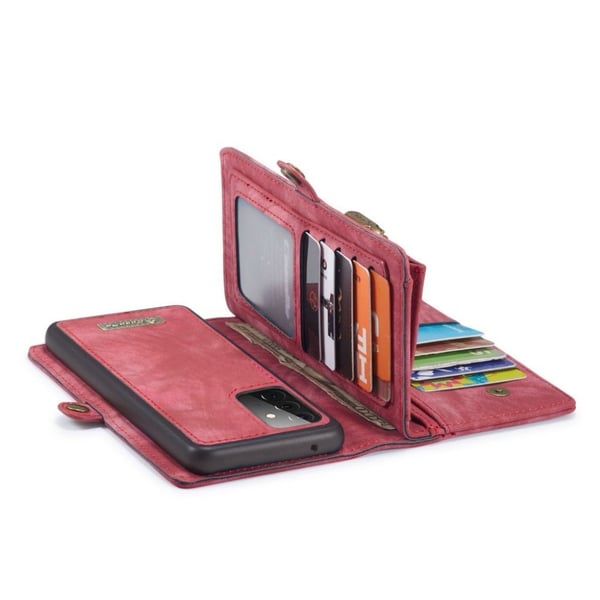 CaseMe Samsung Galaxy A72 5G vetoketjullinen lompakkokotelo - Punainen