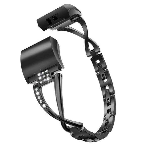 Fitbit Charge 5 X-formet klokkerem i rhinestone-legering - Svart