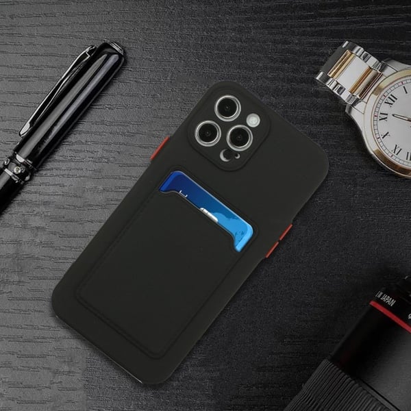 Card Holder Deksel til iPhone 12 / 12 Pro - Svart