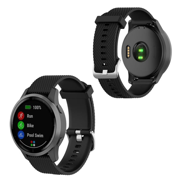 Garmin Vivoactive 4 silikoninen kuvioitu kellonauha - Musta