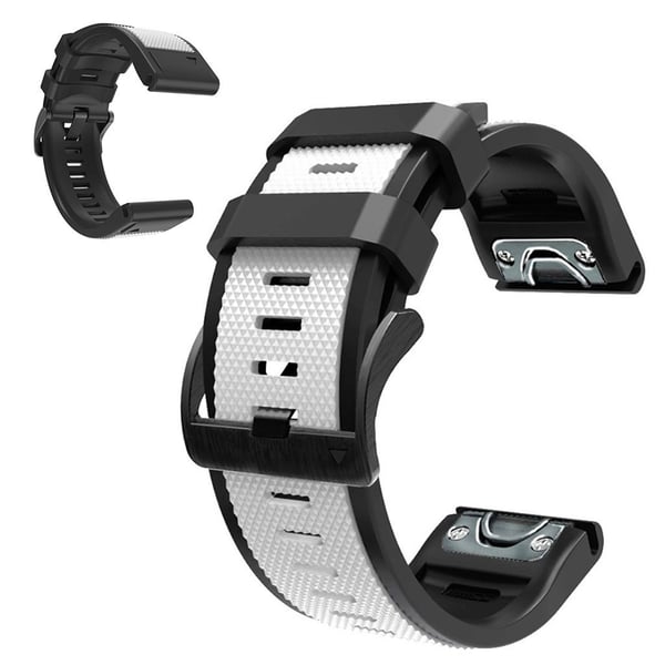 22 mm dobbeltfarvet urrem til Garmin-ur - Hvid / Sort