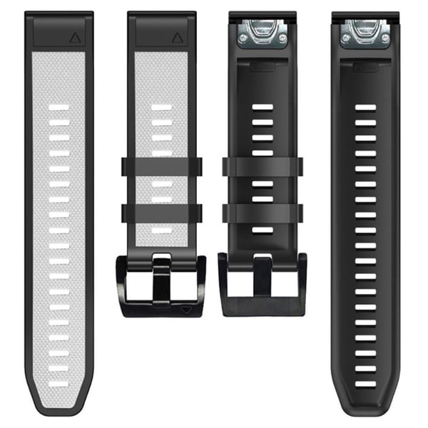22 mm dobbeltfarvet urrem til Garmin-ur - Hvid / Sort