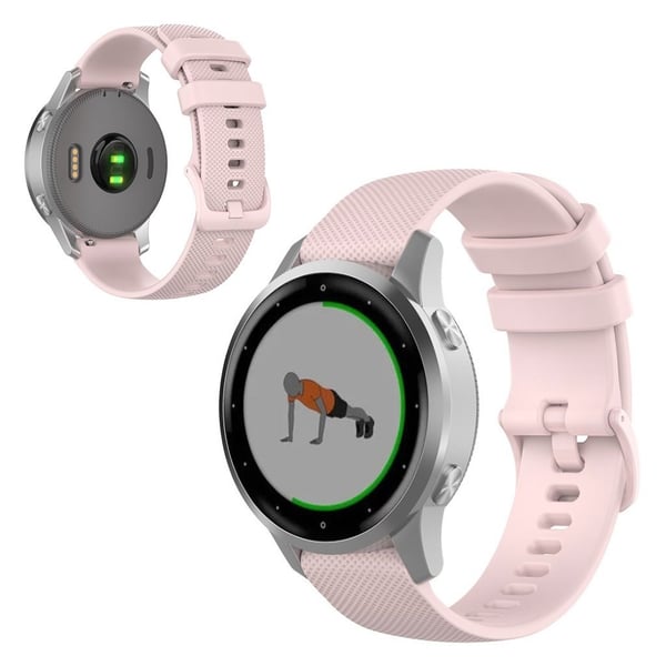 Garmin Vivomove 3S / Vivoactive 4S gitter tekstur silikone Urrem - Lyserød