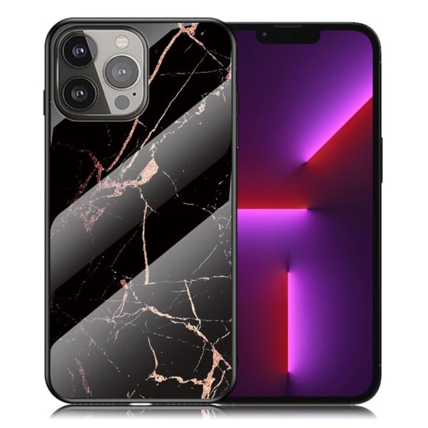 Fantasy Marble iPhone 13 Pro Deksel - Gold Svart Klinkekule