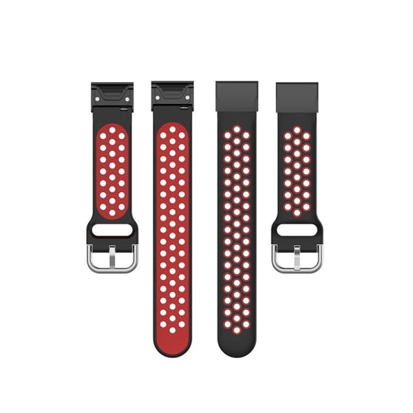 Urarmbånd for Garmin-klokke med to farger - Svart / Rød