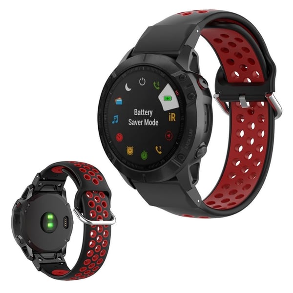 Urarmbånd for Garmin-klokke med to farger - Svart / Rød