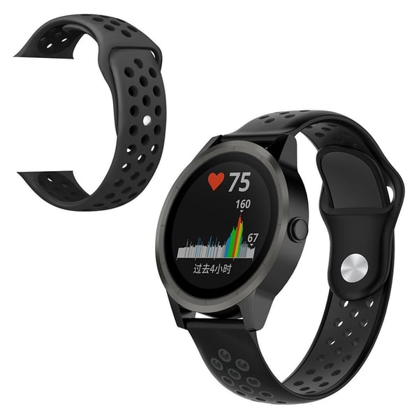 Garmin Venu tofarget silikon Klokkereim - sort / mørkegrå