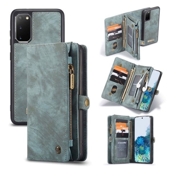 CaseMe Samsung Galaxy S20 Zipper Wallet Etui - Blå