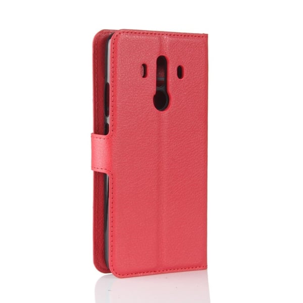 Huawei Mate 10 Pro Etui laget av kunstlær og silikon - Rødt