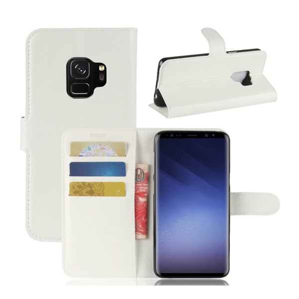 Samsung Galaxy S9 Etui laget av kunstlær og silikon - Hvit Samsung Galaxy S9 Etui laget av kunstlær og silikon - Hvit