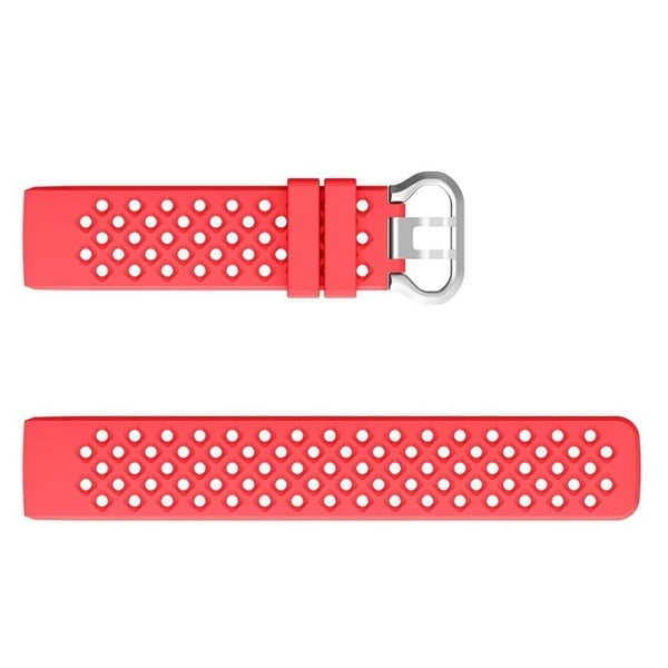 Fitbit Charge 4 / 3 neliöreikäinen silikoninen kellonauha - Punainen