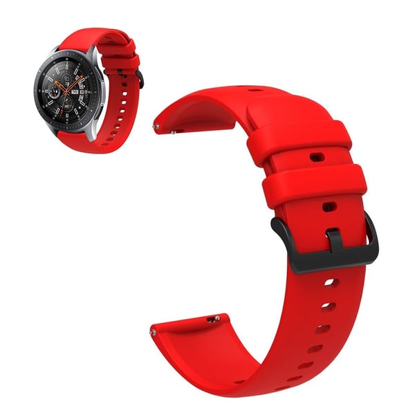 22 mm Universal sporty klokkerem i silikon - Rød