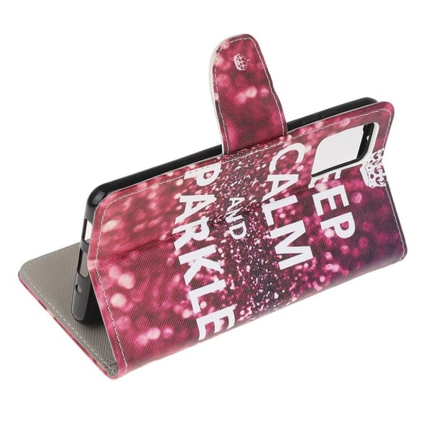 Wonderland Motorola Moto G9 Plus Flippetui - Keep Calm og Sparkle