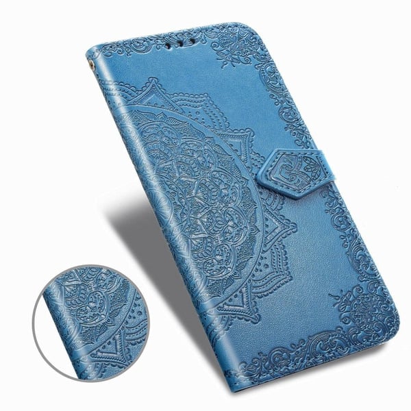 Mandala läder iPhone 12 Mini fodral - Blå
