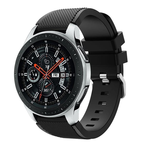 Samsung Galaxy Watch (46mm) erstatnings urrem i silikone med Twill tekstur - Sort