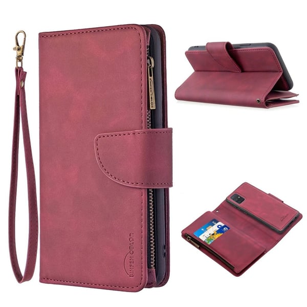 Premium Wallet Samsung Galaxy A71 Veske - Vinrød