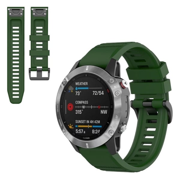 Garmin Fenix 6 tyylikäs silikoninen ranneke - Armeijan Vihreä