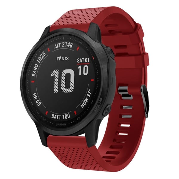 Garmin Fenix 6S silikoninen kellonauha - Punainen
