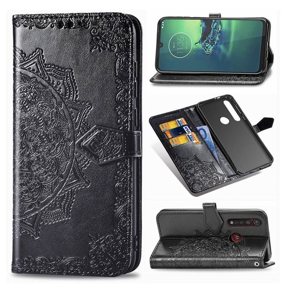 Mandala Motorola Moto G8 Plus Flip Veske - Svart