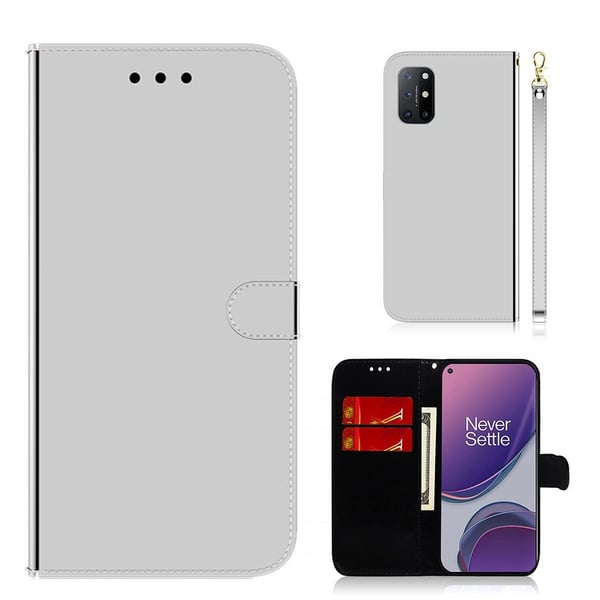 Mirror OnePlus 8T flip etui - sølv