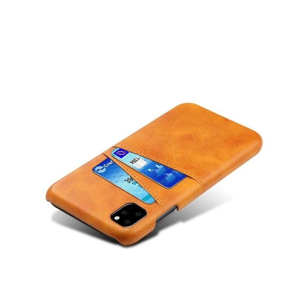 KSQ dobbelt kortspor vegansk læder belagt stødsikkert etui iPhone 11 Pro 5,8 tommer (2019) - Orange