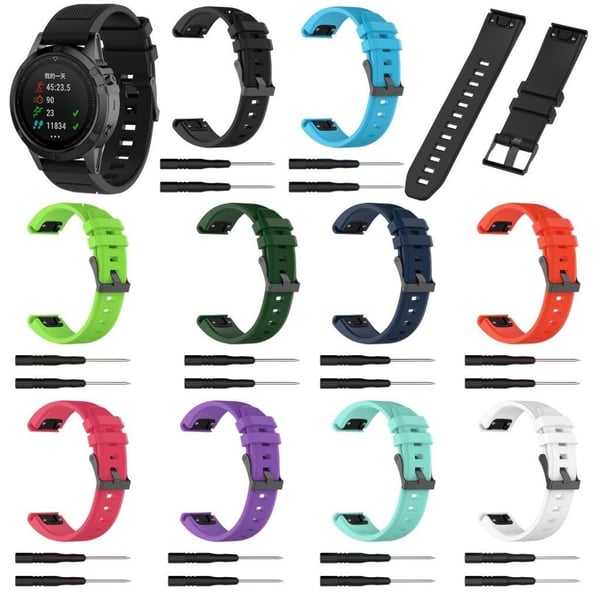 Garmin Approach S60 erstatnings urrem i silikone med Twill tekstur - Sort