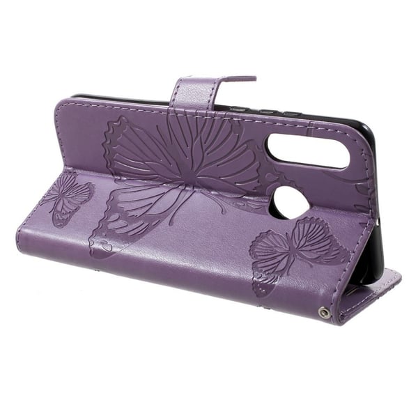 Huawei P30 Lite forlaget butterfly læretui - Purple