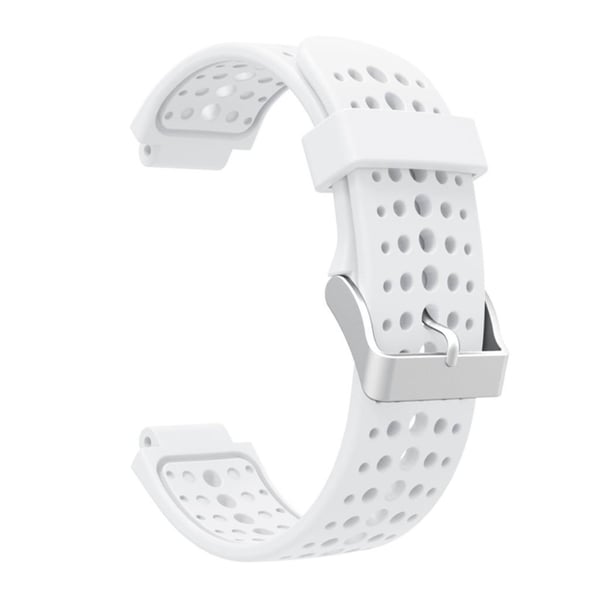 Garmin Forerunner 220 / 230 / 235 / 620 / 630 klockband av silikon med runda hål - Vit