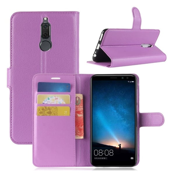 Huawei Mate 10 Lite Etui med Litchi skind - Lilla