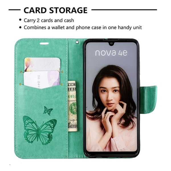 Butterfly Huawei P30 Lite etui - Grøn